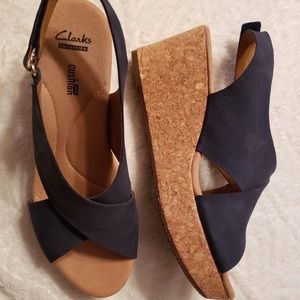 Navy Clark Wedges